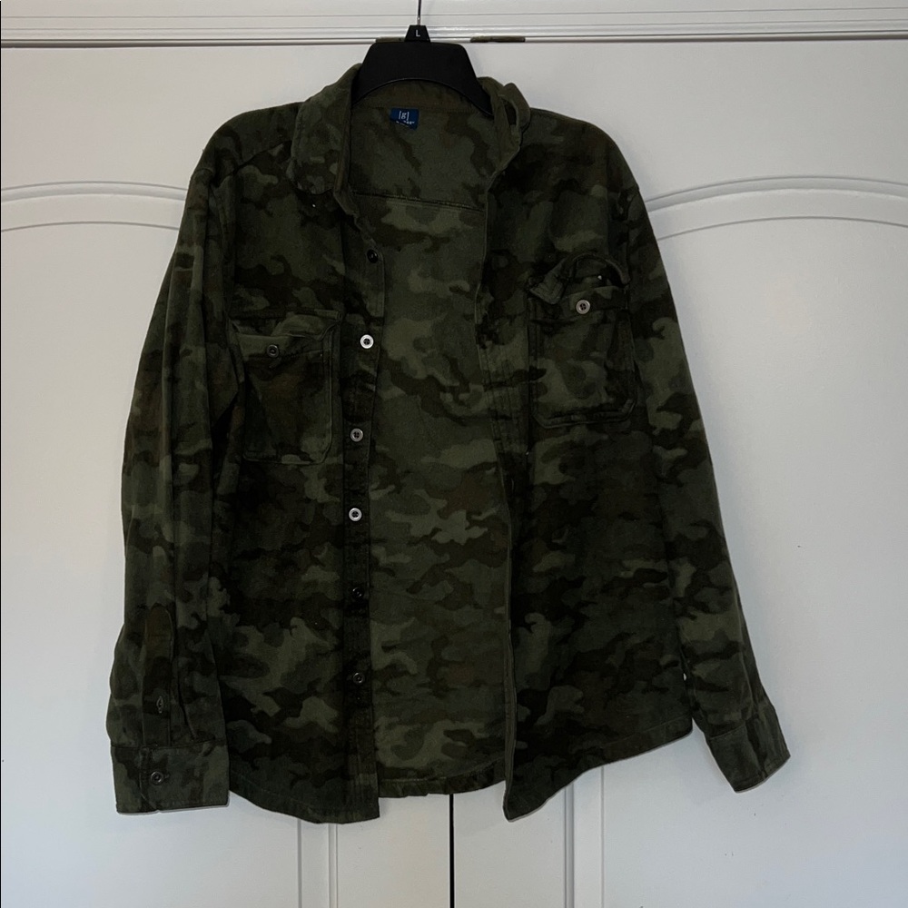 George Men's Green Camouflage Shirt Jacket